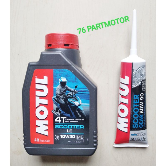 Paket oli oli motul matic Le 10w-30  0.8 lt + oli gear motul 120 ml 100% original for all