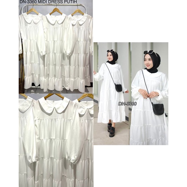 gamis midi putih import