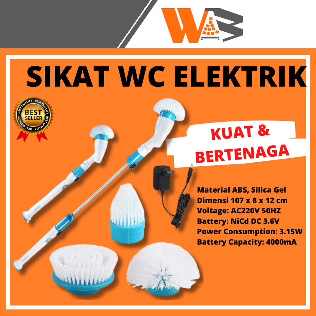 COD Sikat Pembersih Lantai Kamar Mandi Piring Panci Serbaguna Cleaning Brush Hurricane Spin Scrubber Sikat WC Elektrik D73