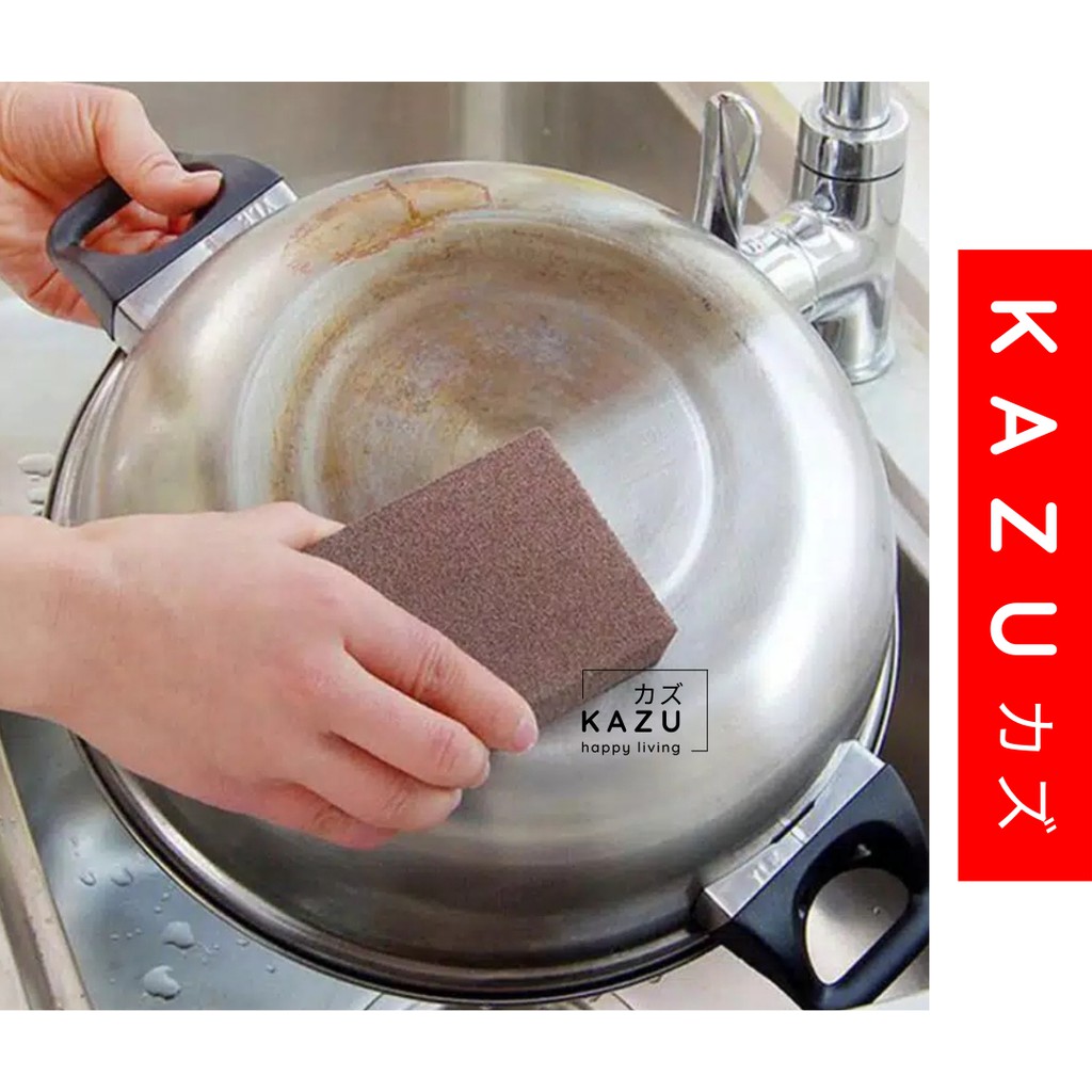 KAZU KHC100 Spon Nano Magic Pembersih Penghilang Penghilang Kerak Noda Panci Dapur Tanpa Deterjen
