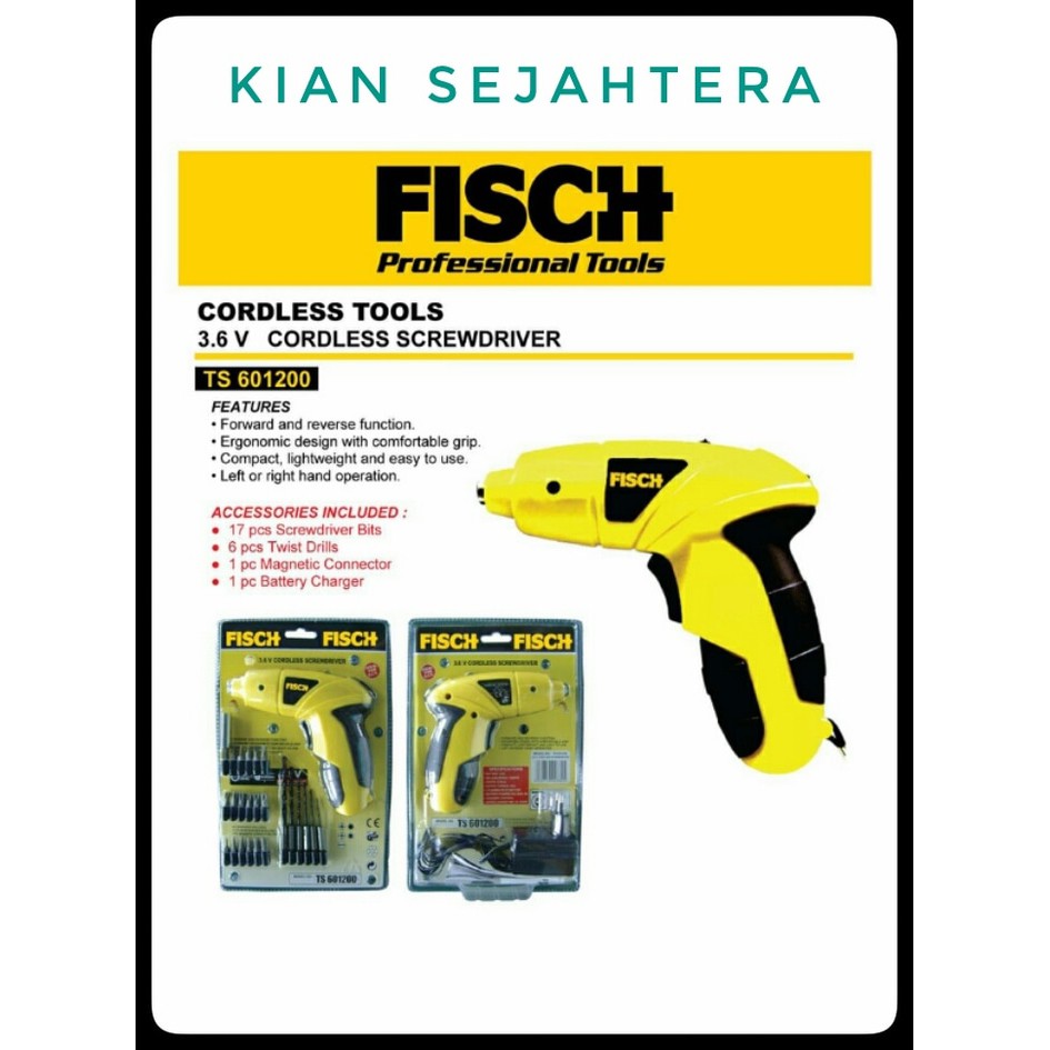 ori 3-6v cordless screwdriver FISCH TS 601200- mesin bor obeng-