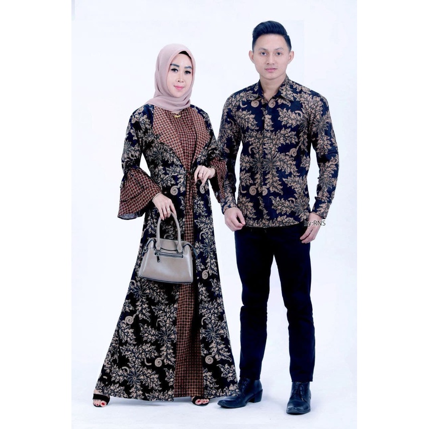 Batik couple keluarga modern terbaru jazzy Dimensi Abu-NOMER 5