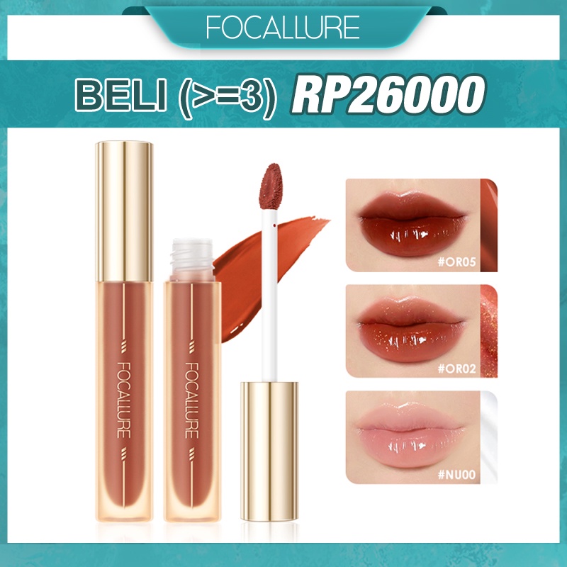 FOCALLURE Jelly Lip Gloss High Pigmented Lip Tint  Waterproof Lipstick FA279