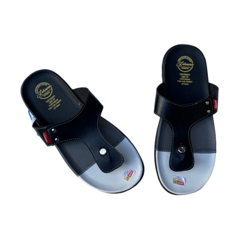 Sandal Pria Casual Johnson - Sendal Jepit Kulit Pria