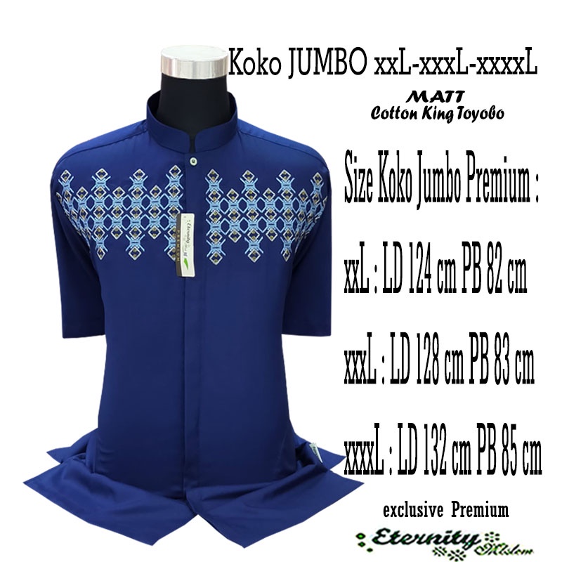 BAJU KOKO PRIA DEWASA JUMBO xxL-xxxL-xxxxL Lengan Pendek Koko Eternity Koko Syubbanul Muslimin Terbaru COD