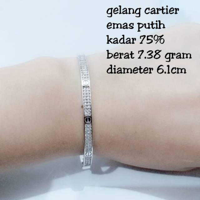 Gelang emas putih kadar 75 persen 7.38 gram