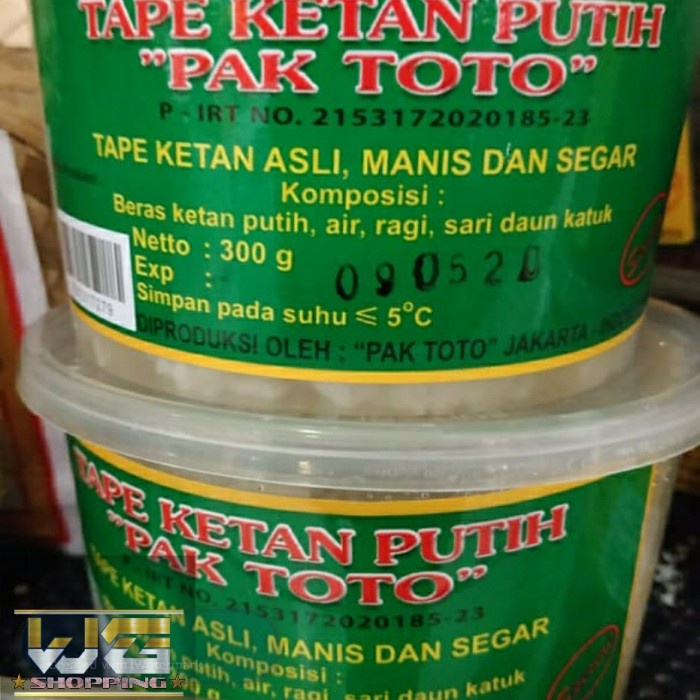 

KETAN-BERAS- TAPE KETAN PUTIH CAP PAK TOTO 300G -BERAS-KETAN.