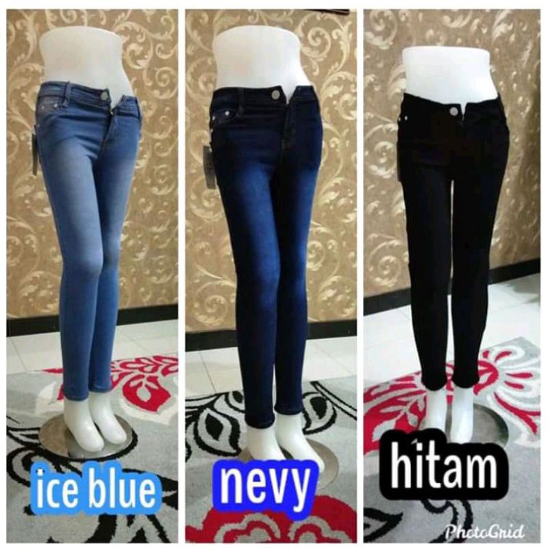 MTf Celana pensil jeans street wanita bahan tebal dan melar