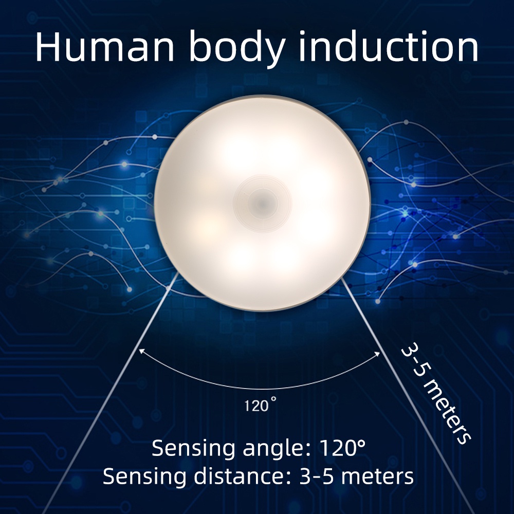 Lampu Malam 8-led Magnetik Tenaga USB Dengan Sensor Tubuh Manusia