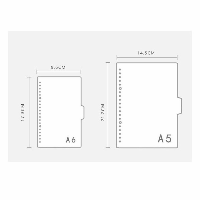 

Lucu [ 5 Pcs/Pack ] Pembatas Binder A6 6 Ring / Divider Binder A6 Bahan Pvc Hemat