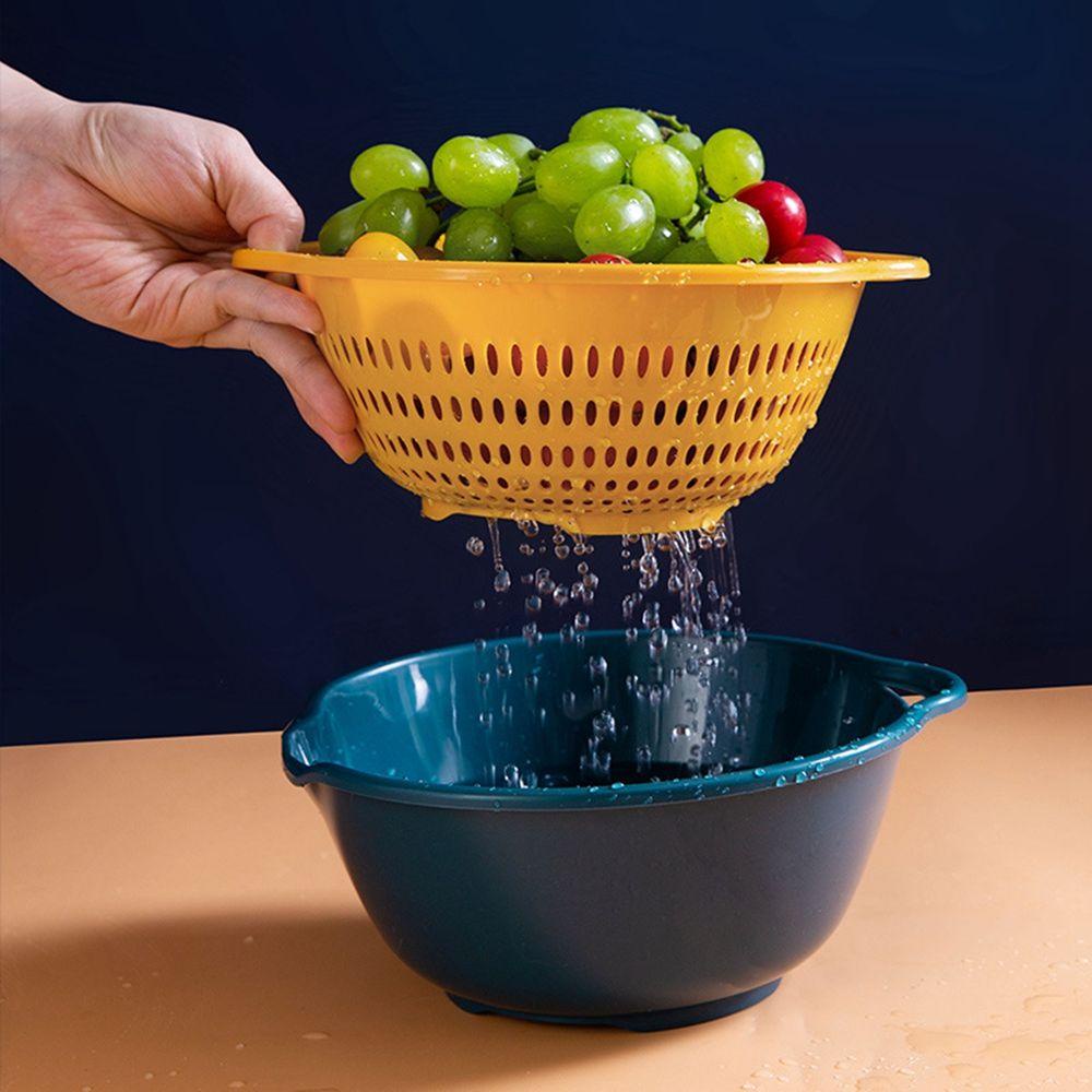 [Elegan] Saringan Cuci Buah ​ 6pcs Set Gadget Dapur Mangkok Tiris Pembersih Sayuran Mencuci Colander