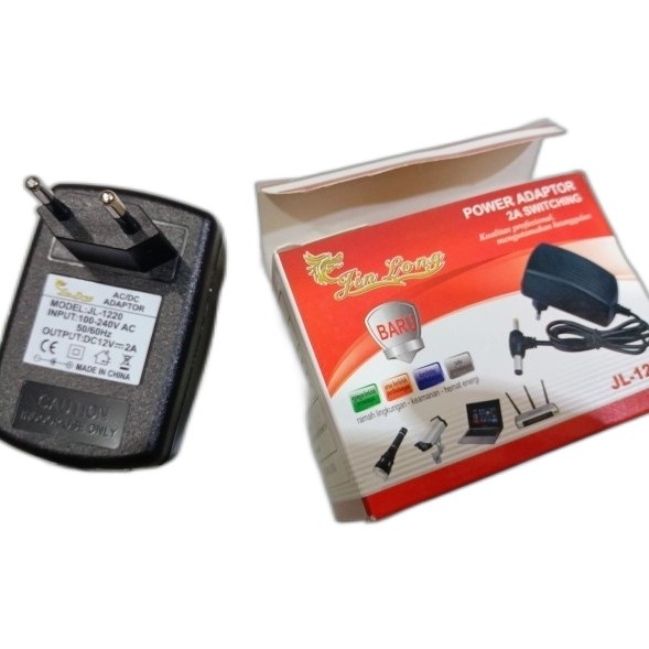 Power Adaptor 12V 2A Ujung Jack T Besar Kecil