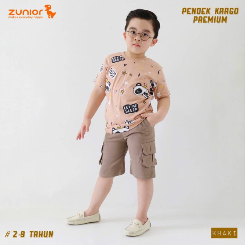 Pendek Cargo Anak Zunior Premium Khaki