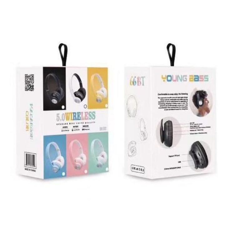 MN  - Headset BT bando 66 macaron headset bluetooth bando  66 macaron headset