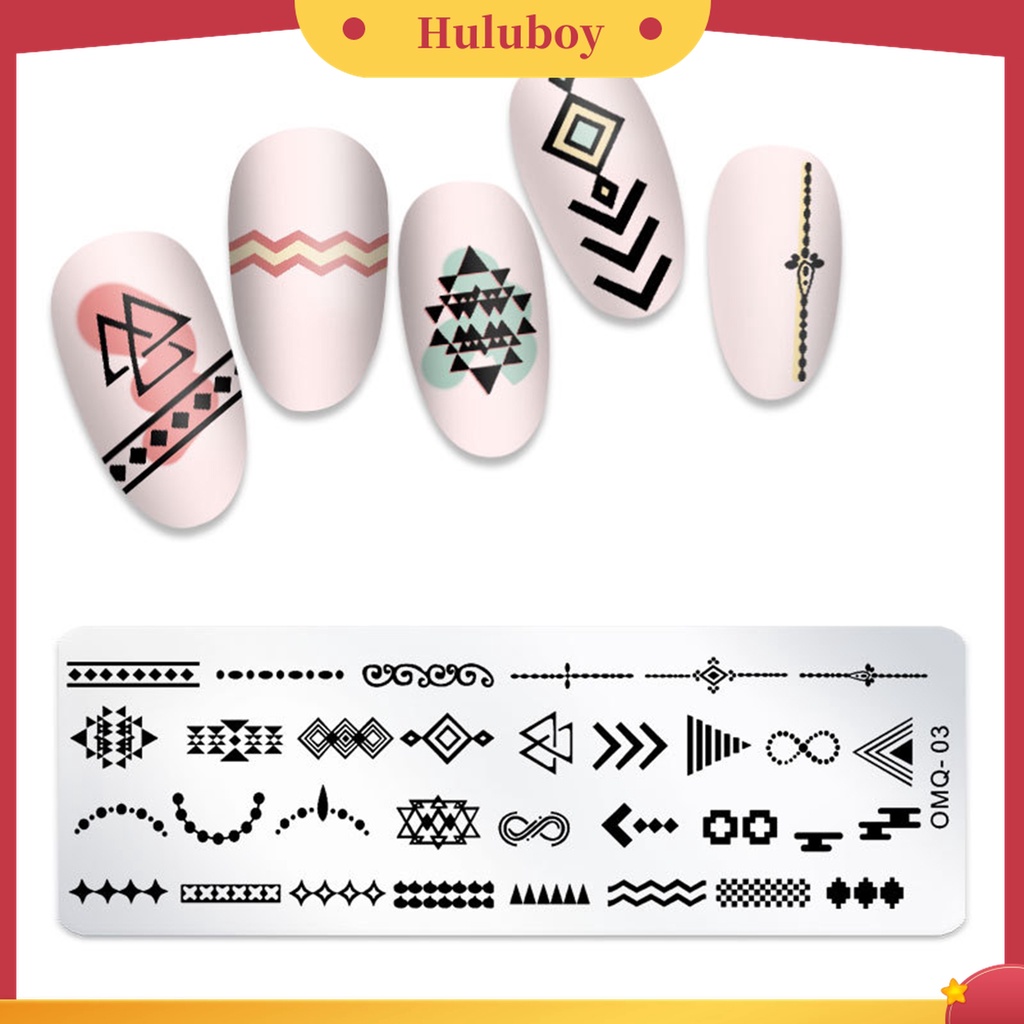 Huluboy Huluboy♡ Alat Stamping Plate Desain Snowflake Natal Bahan Stainless Steel Untuk Nail Art Manicure Wanita