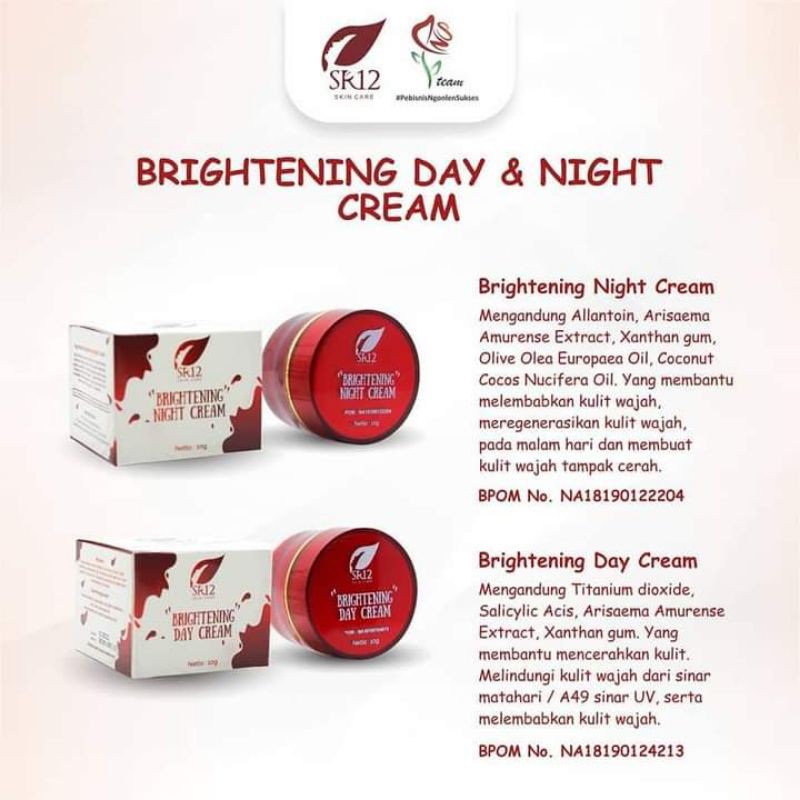 SR12 Brightening cream /  krim pencerah wajah / pemutih wajah / krim pemutih aman BPOM