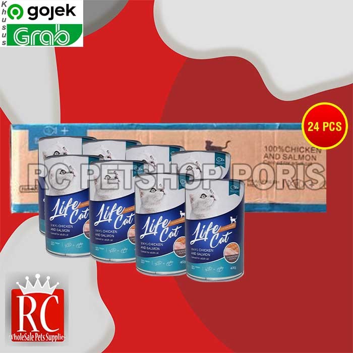 Gosen Makanan Kucing Wet Food Kaleng Life Cat Grosir Dus 24 PCS 400GR