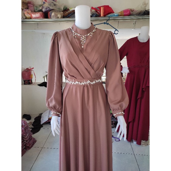 Gaun pesta wanita muslimah / gaun pesta wanita elegan / gaun kondangan wanita muslimah / Dress wanit