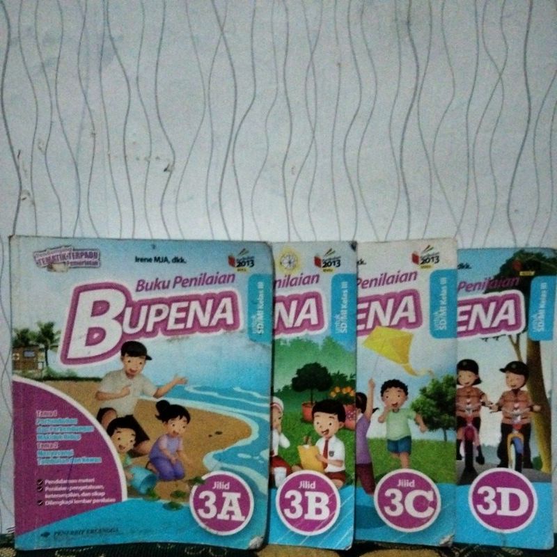 Buku Bupena 3A,  3B, 3C, 3D Kelas 3 SD Erlangga (Bekas)