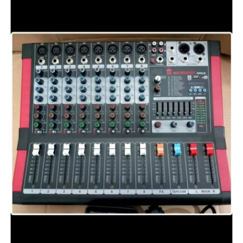 mixer soundqueen mini 8 efek digital reverb