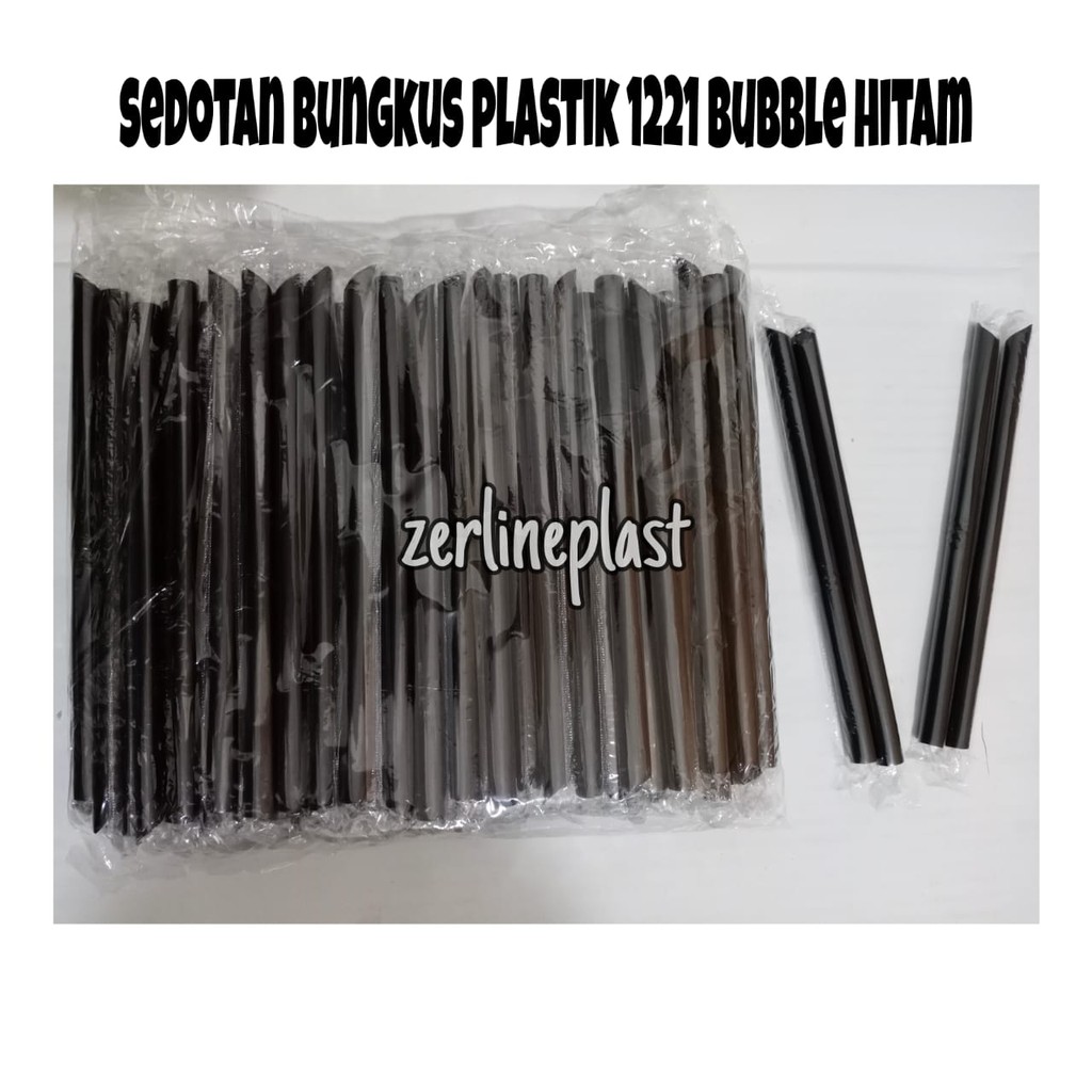 Sedotan Bubble 1221 HITAM (bgks plastik, sedotan higenis) @100pcs