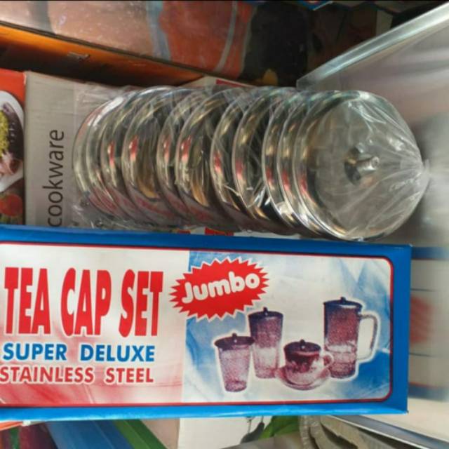 Tutup gelas stainless jumbo 10,5 cm - tutup gelas stenlis - penutup gelas stainless - tutup gelas 10