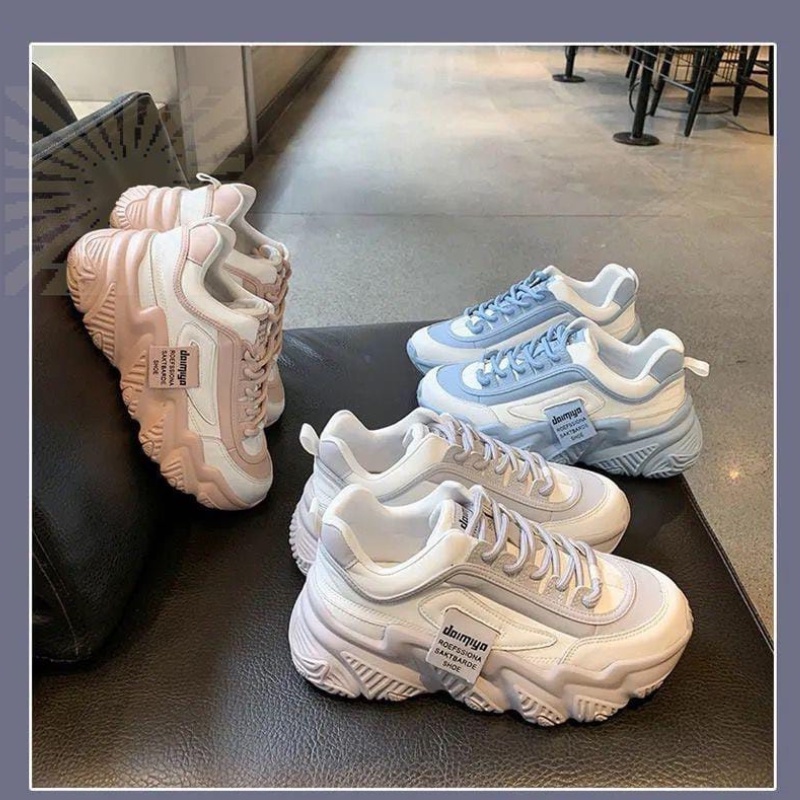 COD POS 305 Sepatu Sneakers Wanita Import Sport Shoes Pink