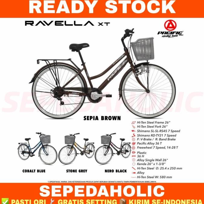 Sepeda Mini Keranjang Pacific Ravella Xt 26 Inch 7 Speed
