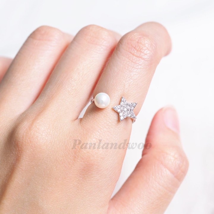 Panlandwoo - Cincin Rhodium Wanita Danique Adjustable