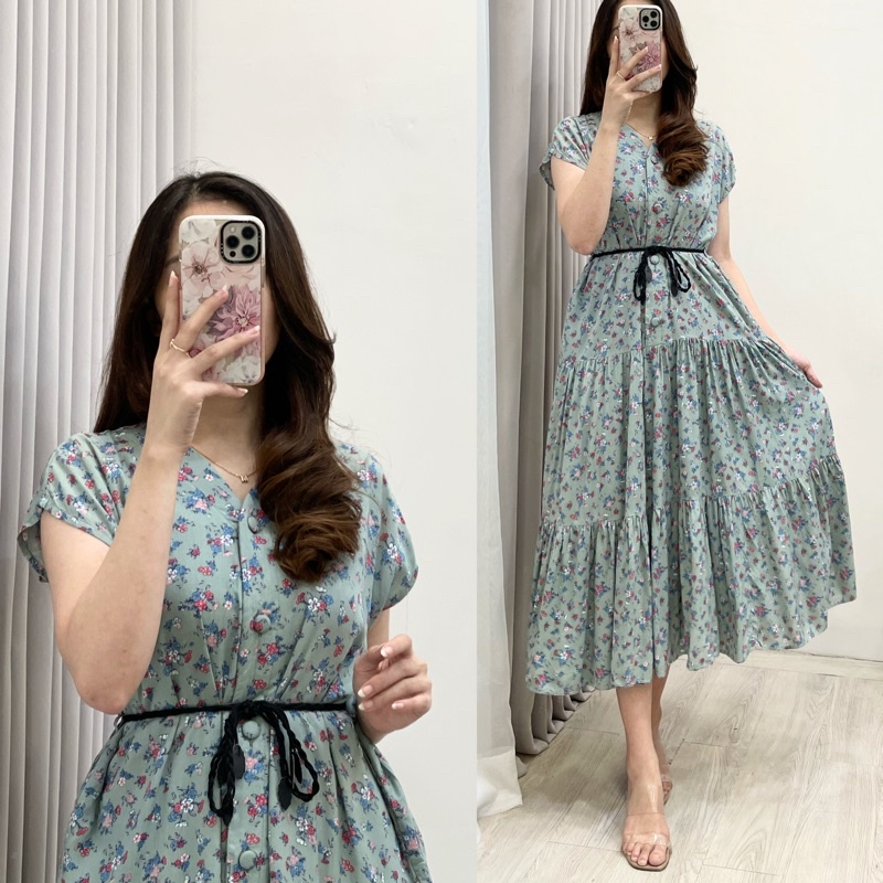 Amariel Malibu Home Dress - Daster Nyaman Adem-Mlb: Bouqet Mint