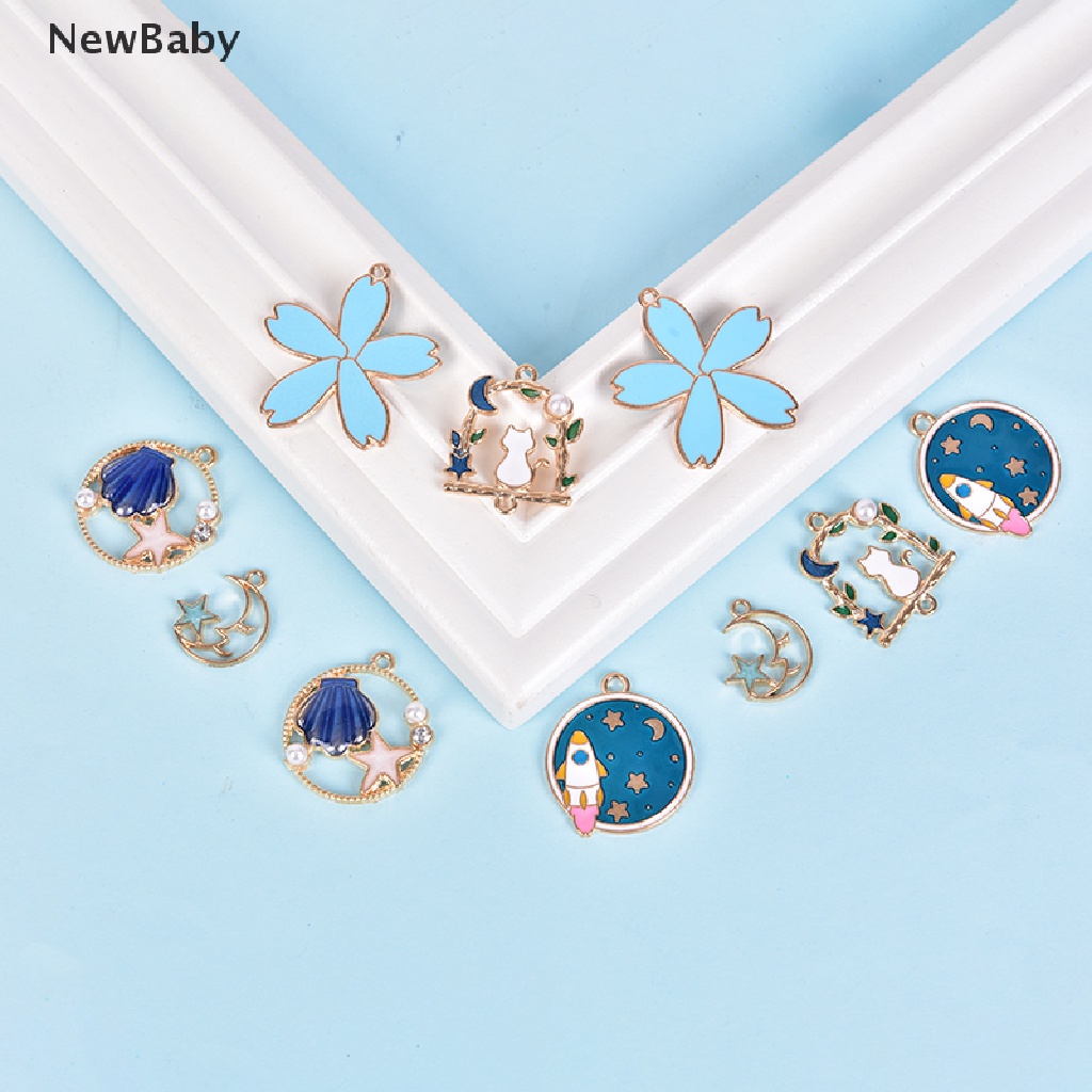 NewBaby 14pcs/lot  Jewelry Making Mixed Metal Enamel Charms Pendant DIY Findings Craft ID