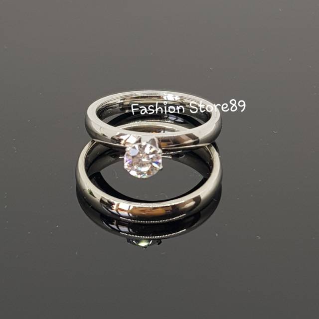 Cincin couple / cincin single /cincin nikah Titanium antikarat import / cincin couple permata silver