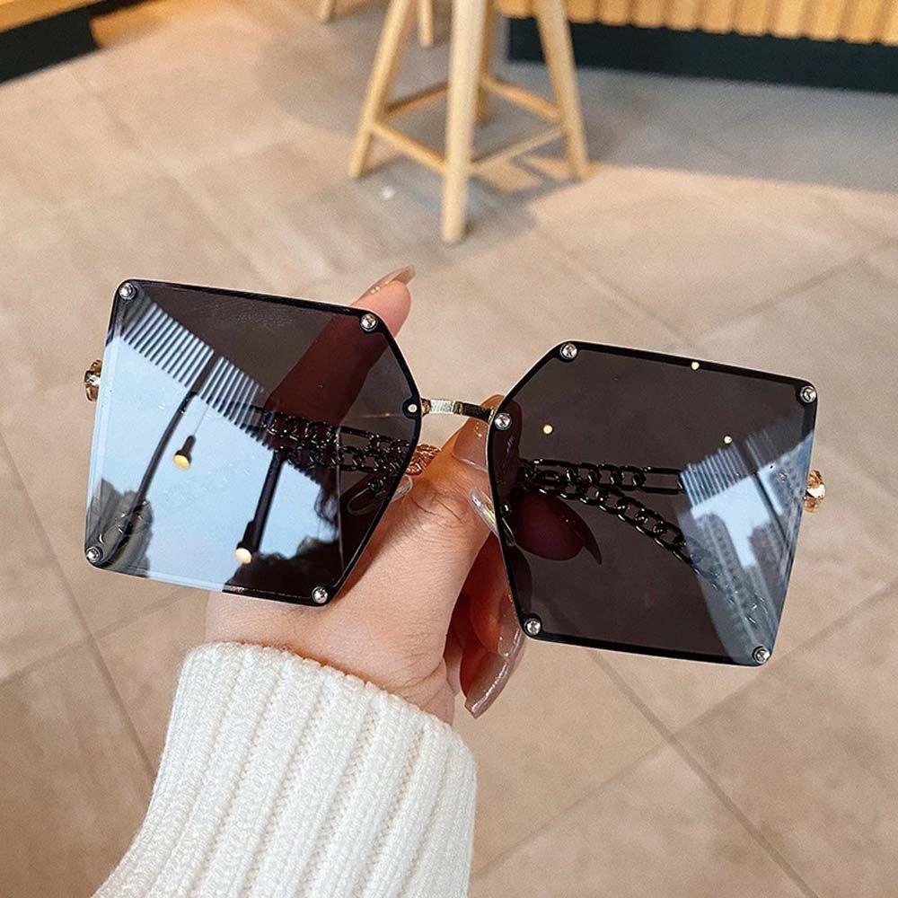 Mxbeauty Kacamata Hitam Wanita Elegan Fashion Pink Oversized Hitam Kotak Korean Sun Glasses