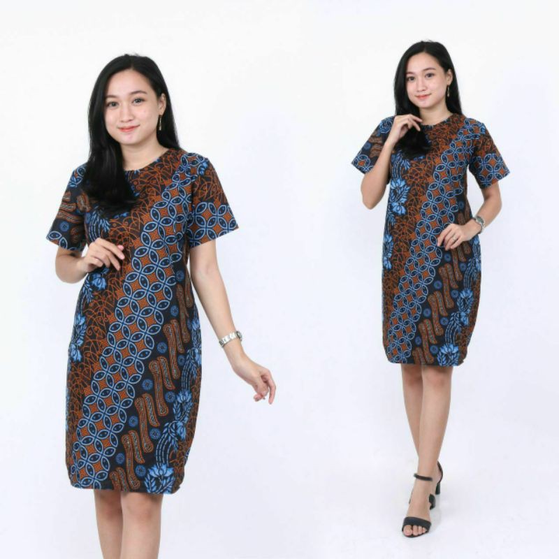 dress batik modern wanita flare murah grosir lace brukat jumbo YUMNA COUPLE