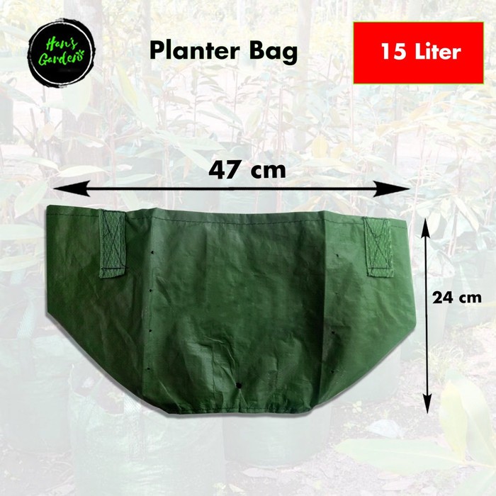 Easy grow planter bag 15 liter polybag tanaman with 2 handle