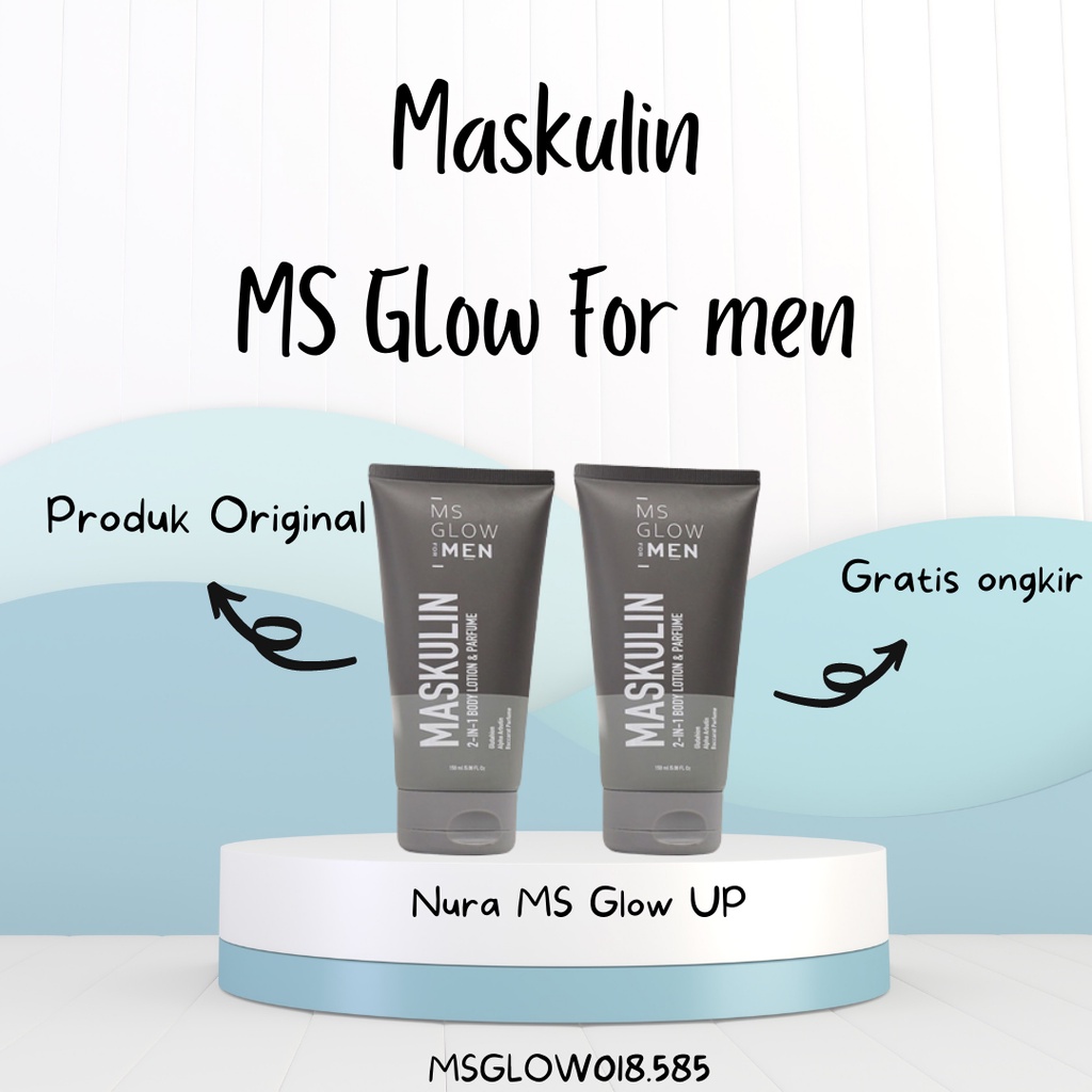 MASKULIN 2in1 body lotion & perfume MS GLOW for Men / Bodi Lotion anti Kulit Kering Skincare Cowok /
