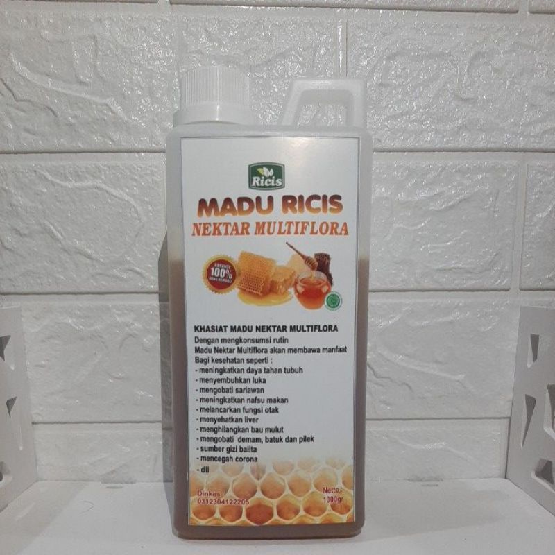 [[ASLI 100%]]MADU ASLI MULTIFLORA MADU RANDU MADU HUTAN LIAR ASLI MURNI ALAMI 1000 GRAM MADU RICIS