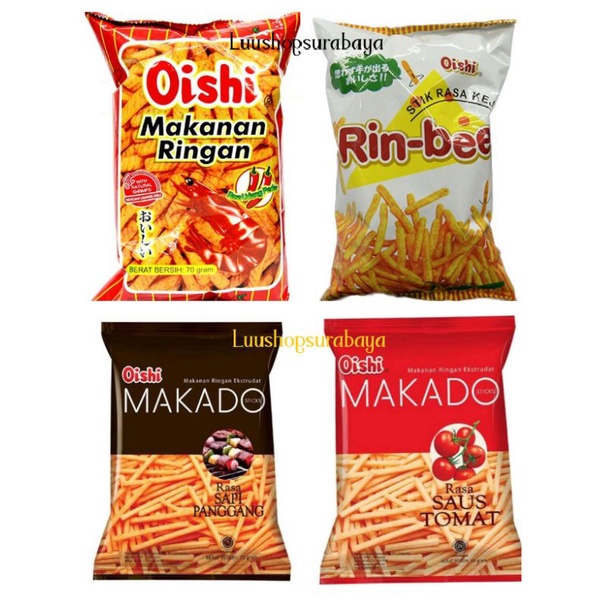 

Oishi Kraker Udang Snack Makanan Ringan 60gr Rin Bee/Makado