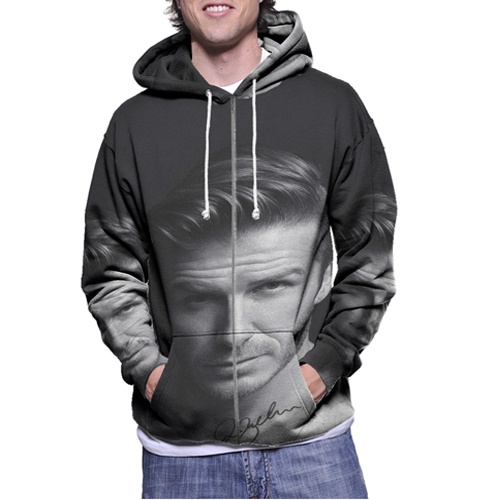 Fullprint Hoodie David Beckham Hoodie Zipper Full Print Bahan Polyester Jersey Unisex Hoodie Casual