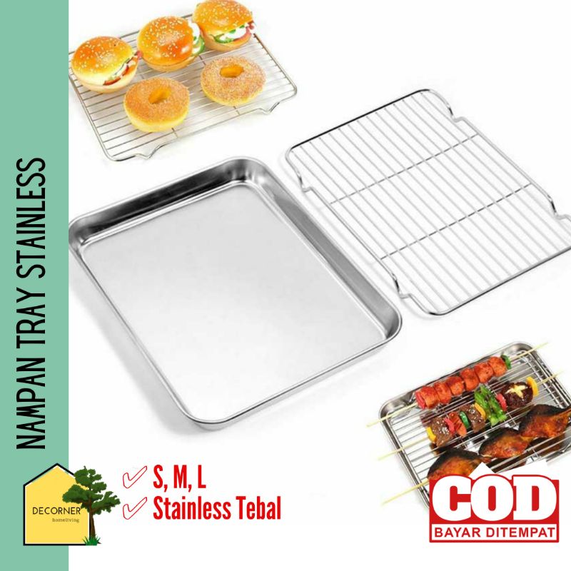 Nampan Baking Pan Stainless Baking Tray Sheet Oven Tray Dekorasi Cake