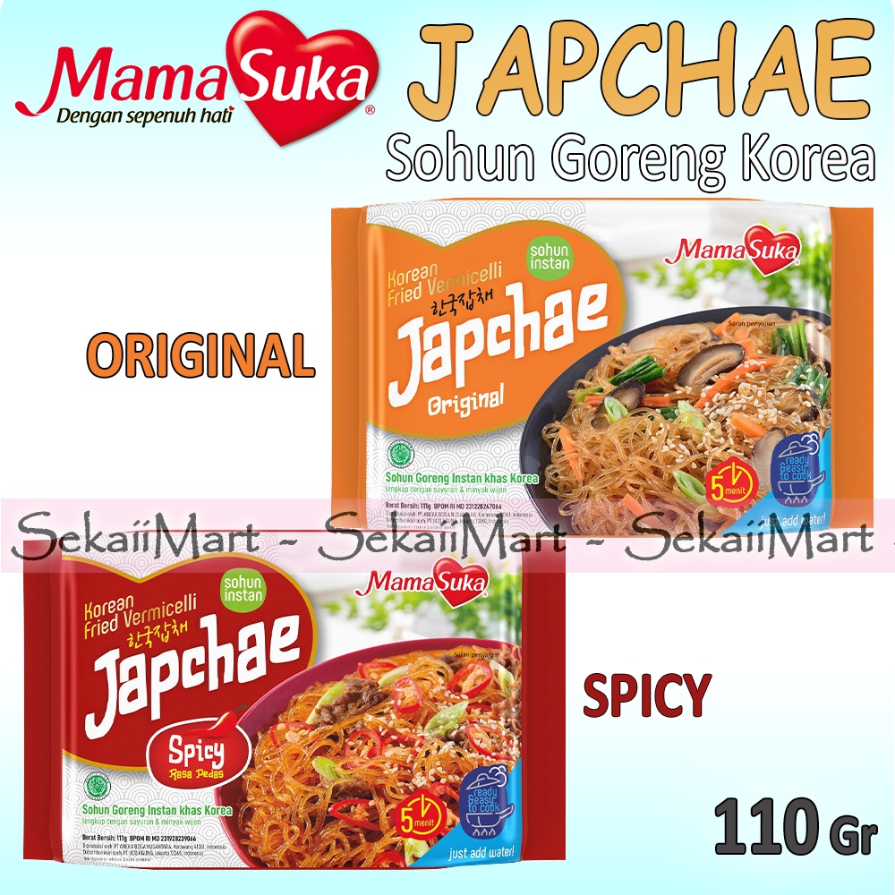 

MAMASUKA Japchae Sohun Goreng Instan - MAMA SUKA Korean Fried Vermicelli All Variant