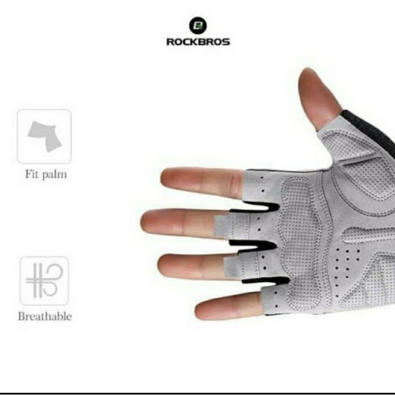 Sarung Tangan ROCKBROS S109 Bike Glove Half Finger Sepeda GyM olahraga