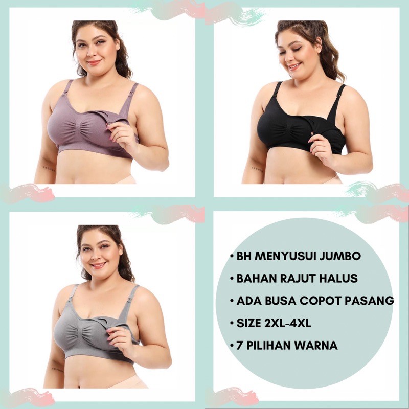 HEYMOMMY.ID - Bra Menyusui Plus Size••|Bh menyusui plus size Bra menyusui jumbo Big size bh menyusui size 44 46 48