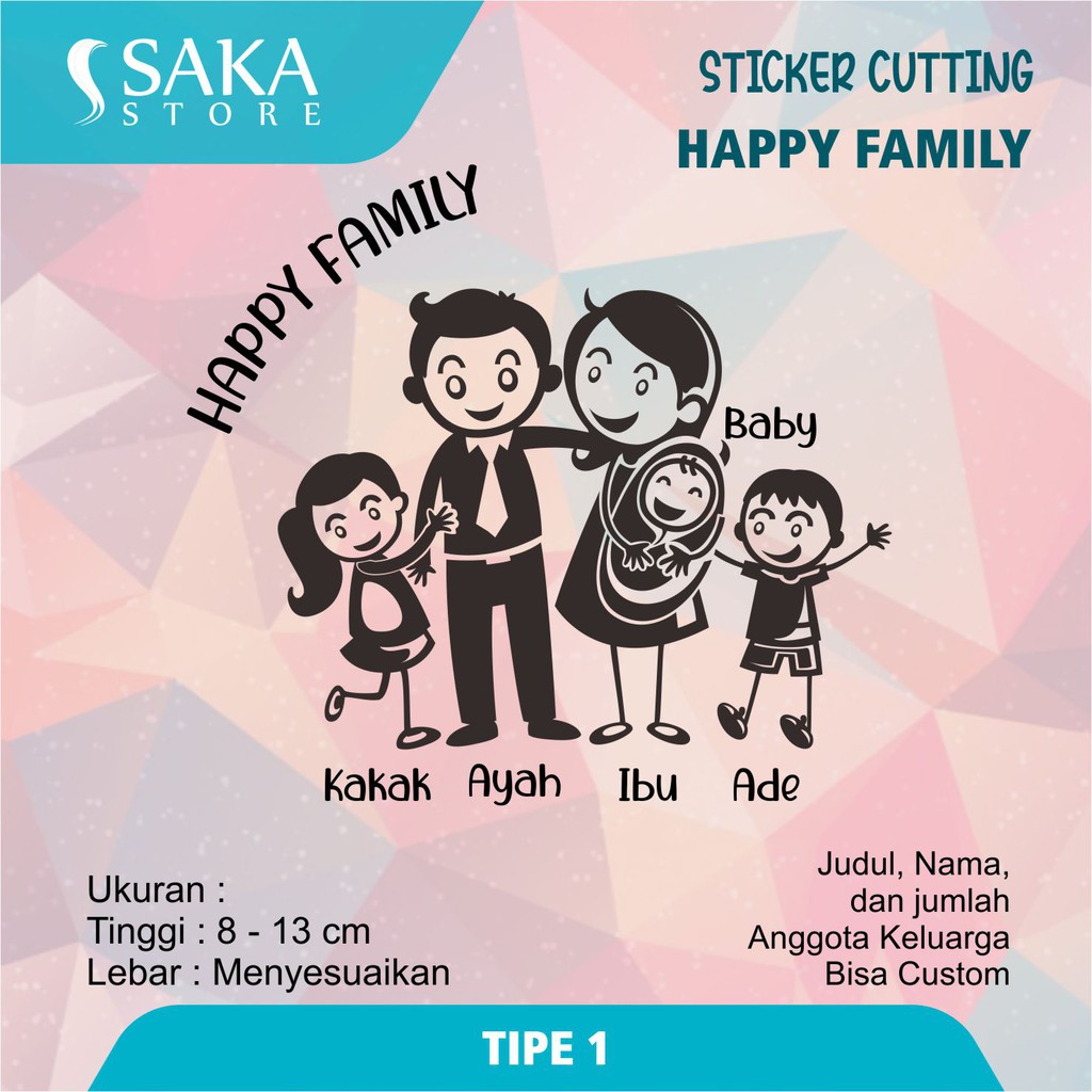 Jual Sticker Happy Family / Stiker Keluarga Cutting | Shopee Indonesia