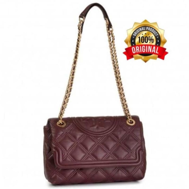 (ORIGINAL) TORY BURCH Soft Fleming Crossbody Claret