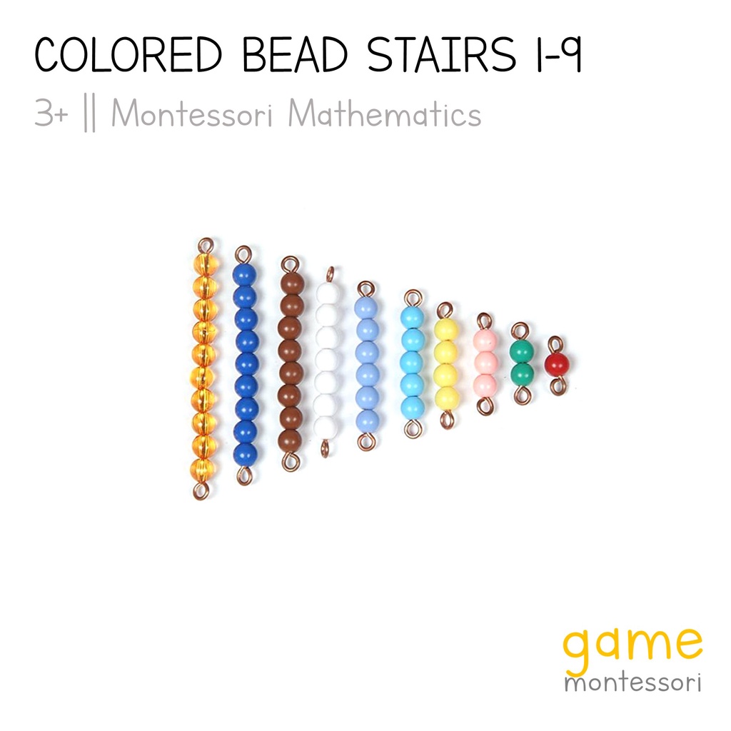 Game Montessori Math Beads Stair - Color Bead, Ten Beads, Unit Beads