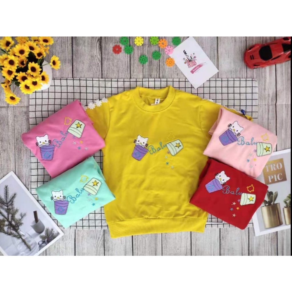 Switer Anak Perempuan Import/Atasan anak perempuan/Kaos anak perempuan/Switer Anak Import/Switer Bayi Usia 4 Tahun-11 Tahun/catton import