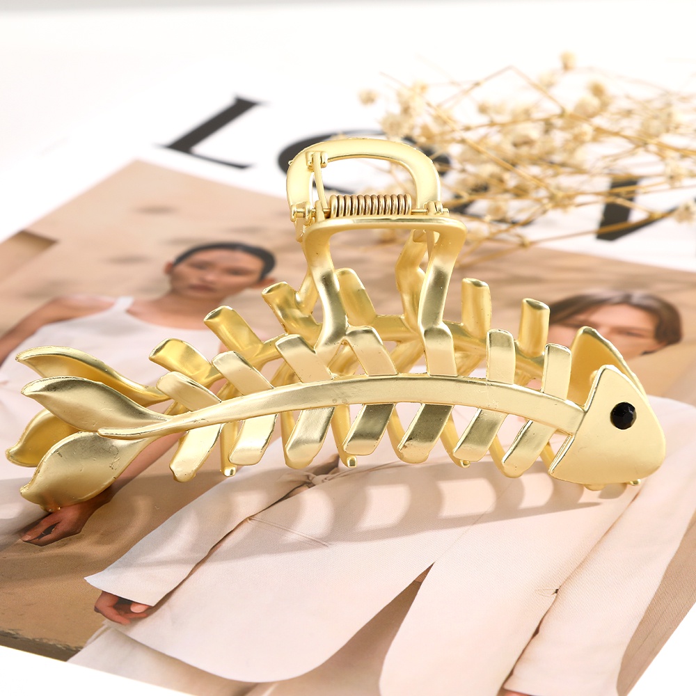 Korean Alloy Fish Bone Hair Clip Fashion Claw Clips Women Hair Accessories