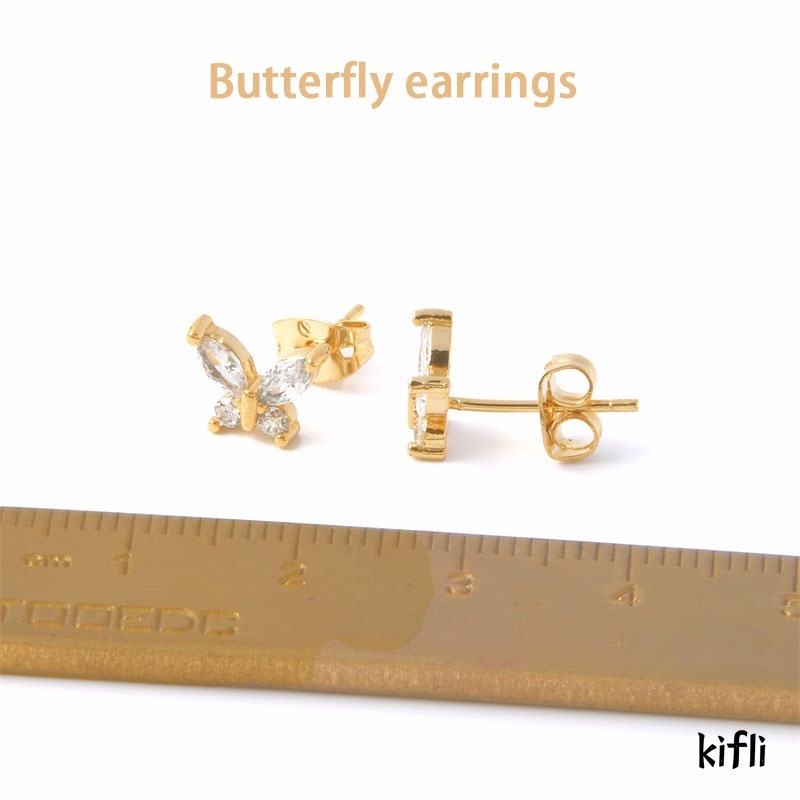 Korea Fashion Micro-Inlaid Zircon,Kupu-kupu Anting-Anting,Emas Sederhana Temperamen Anting,Aksesoris Wanita