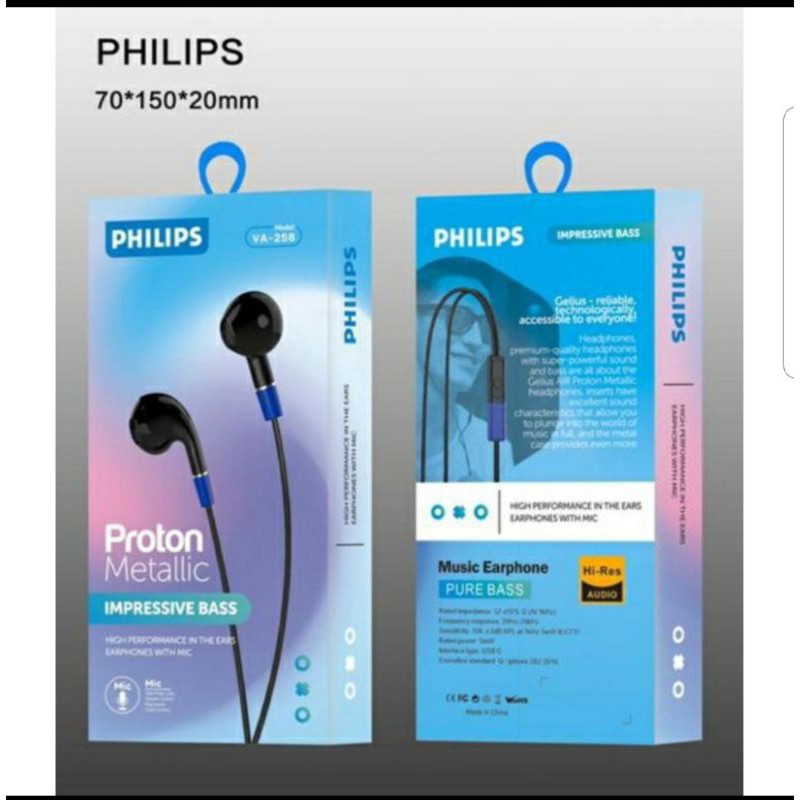 handset / earphone PHILIPS VA-258 super megabass